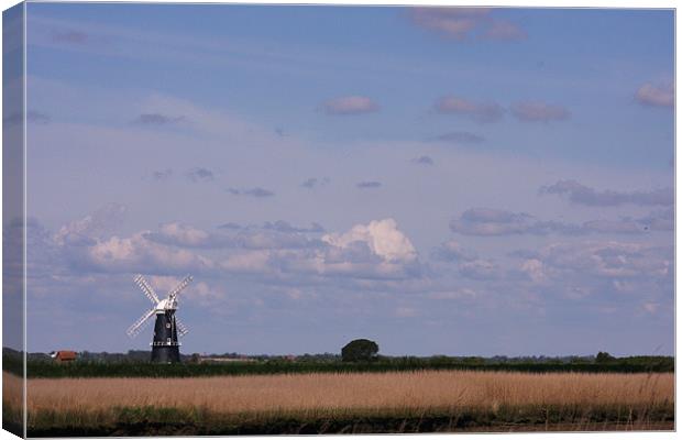 Berney Arms Windmill Canvas Print by Linda Brown