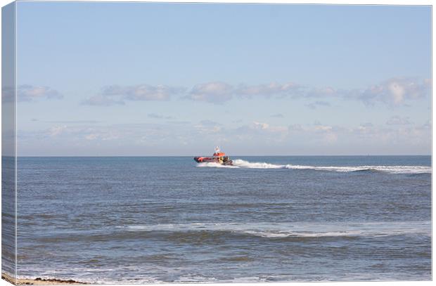 Caister Lifeboat Launch Canvas Print by Linda Brown