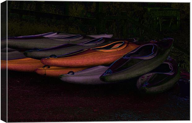 9 Canoes Canvas Print by Ade Robbins