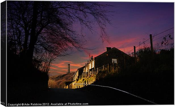 Peel Tower over Red Skies Canvas Print by Ade Robbins
