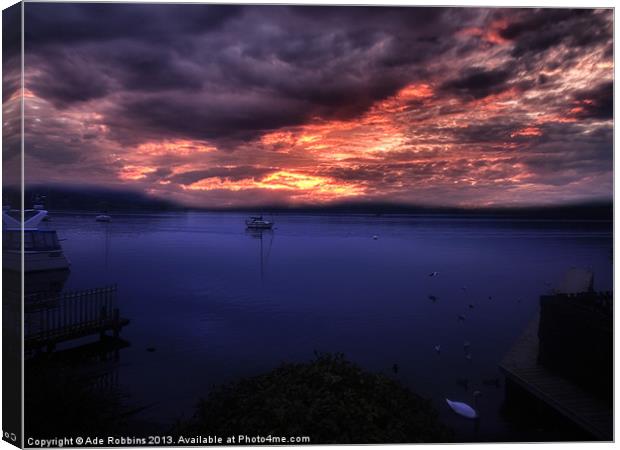 Nightfalls over Windermere Canvas Print by Ade Robbins