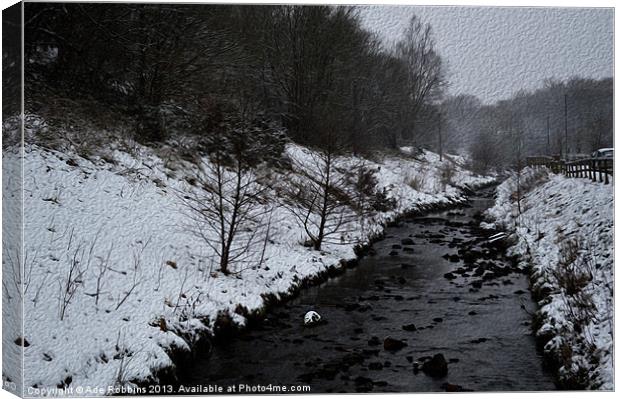 Frozen Stream Oily Effect Canvas Print by Ade Robbins