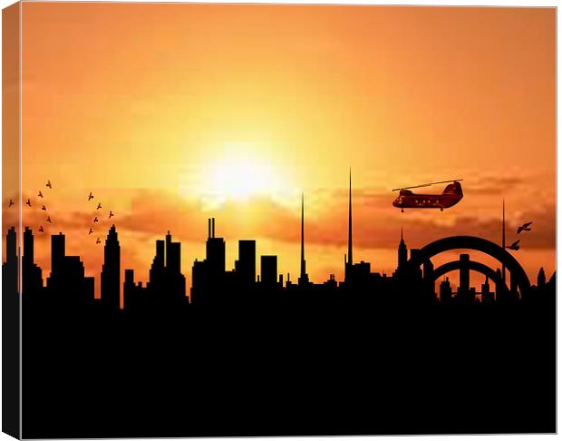 Shadow City Canvas Print by Ade Robbins