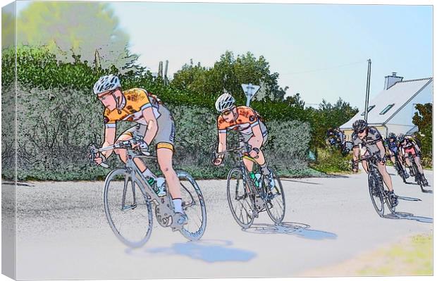  Bretagne Bike Race Canvas Print by Ade Robbins