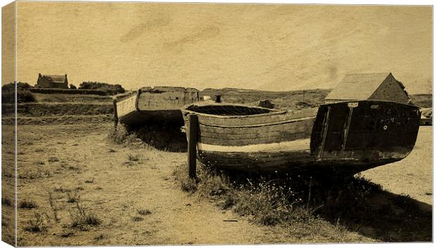 Old Boats at Meneham Canvas Print by Ade Robbins