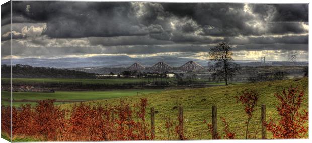 The Forth Bridges Canvas Print by Claire McQueen