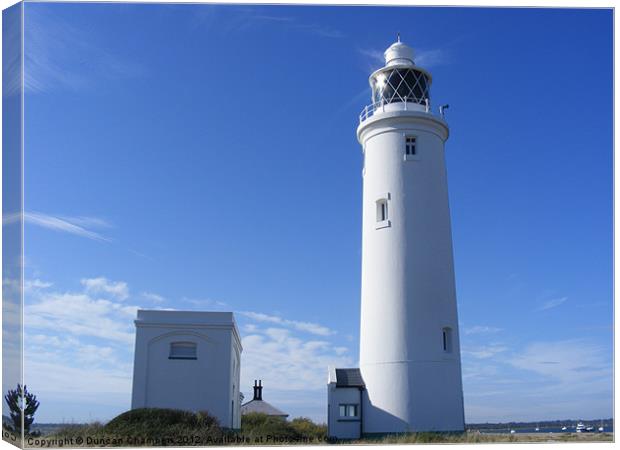 Hurst Point Lighthouse Canvas Print by Duncan Chambers