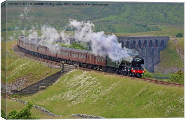 60103 Flying Scotsman at  Ribblehead  2 Canvas Print by Colin Williams Photography