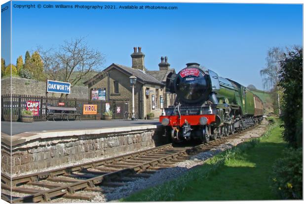 The Flying Scotsman At Oakworth Station 2 Canvas Print by Colin Williams Photography
