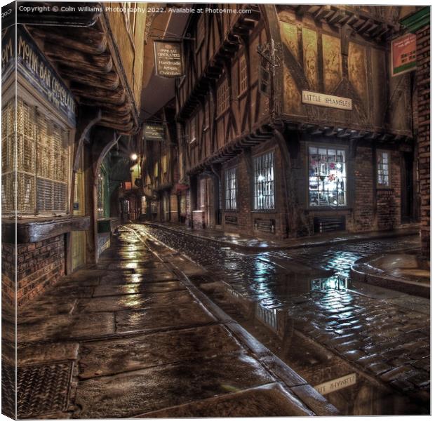 The Shambles Reflections York 1 Canvas Print by Colin Williams Photography