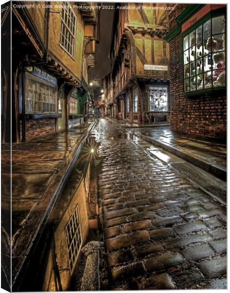 The Shambles Reflections York 3 Canvas Print by Colin Williams Photography