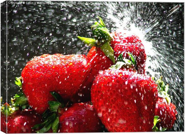 Strawberry Splatter Canvas Print by Colin Williams Photography