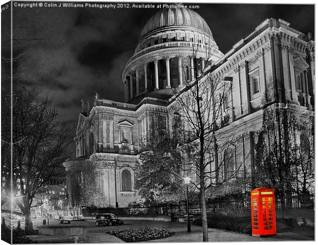 Telepnone Box St Pauls Canvas Print by Colin Williams Photography