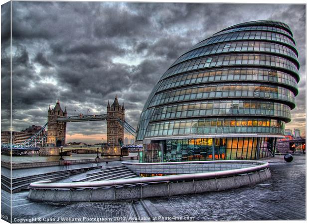 City Hall and Tower Bridge Canvas Print by Colin Williams Photography