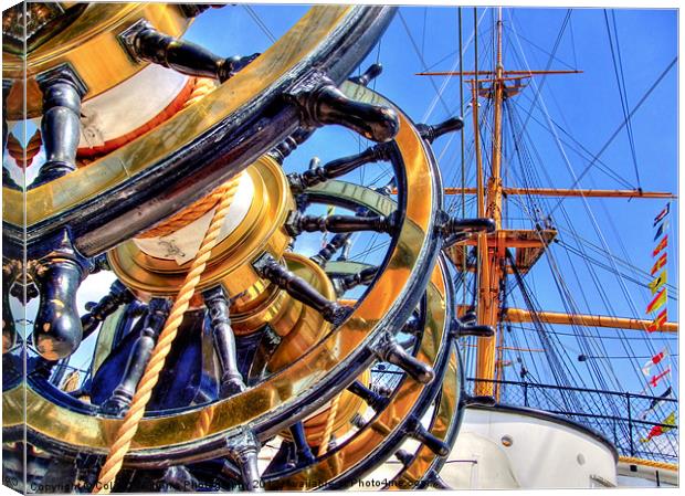 The Helm HMS Warrior Canvas Print by Colin Williams Photography