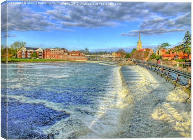 Marlow Weir and Bridge Canvas Print by Colin Williams Photography