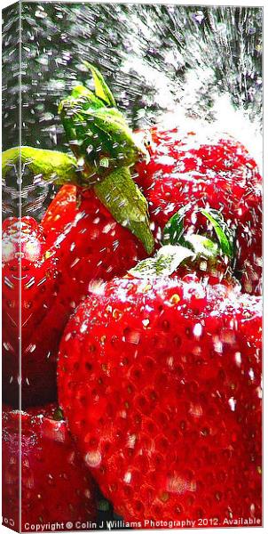 Strawberry Splatter 2.0 Canvas Print by Colin Williams Photography