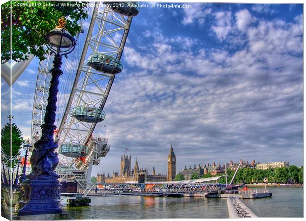 The London Eye, And Westminster Canvas Print by Colin Williams Photography