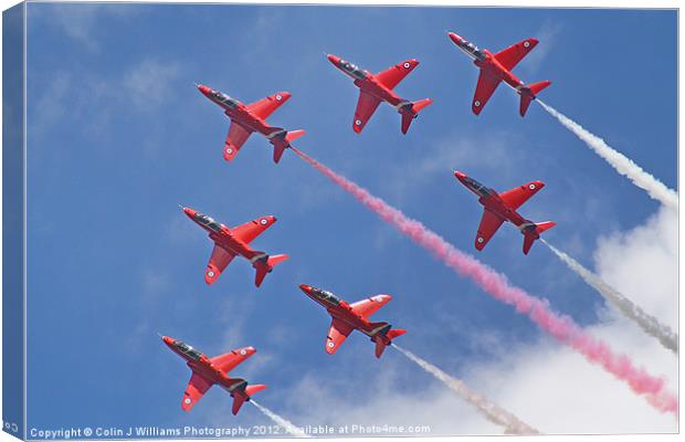 Top Pass - Red Arrows - Dunsfold 2012 Canvas Print by Colin Williams Photography