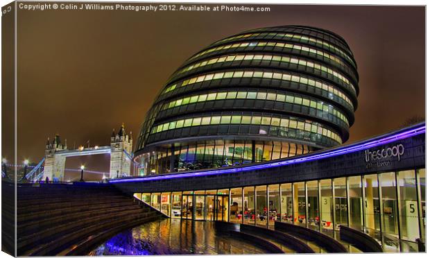 The Scoop and City Hall London Canvas Print by Colin Williams Photography
