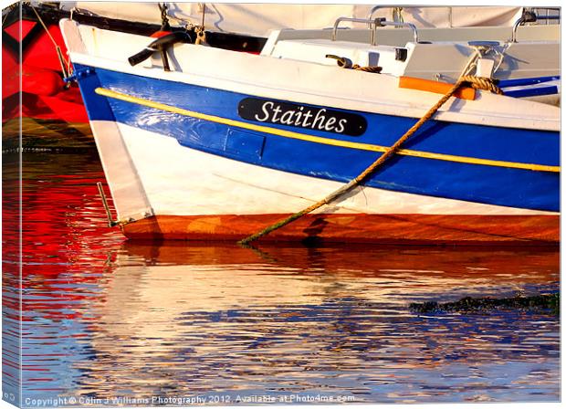 Reflections At Staithes Canvas Print by Colin Williams Photography