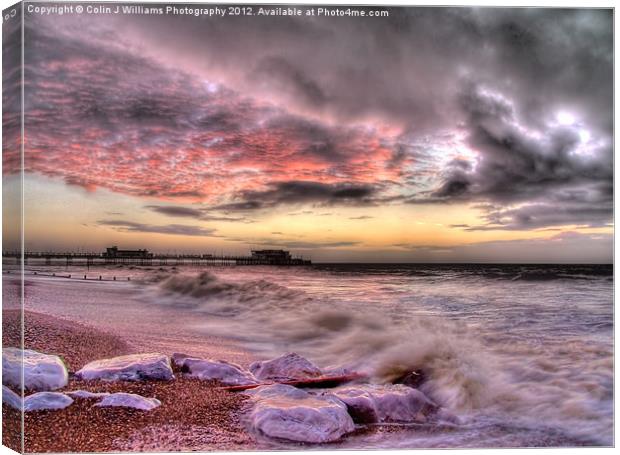 Worthing Beach Sunrise 1 Canvas Print by Colin Williams Photography