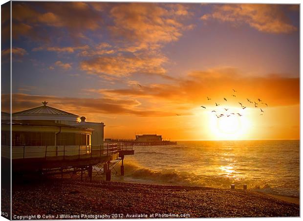 Worthing Beach Sunrise 5 Canvas Print by Colin Williams Photography
