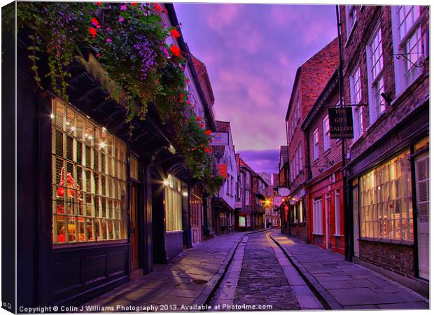 The Shambles York - Twilight Canvas Print by Colin Williams Photography
