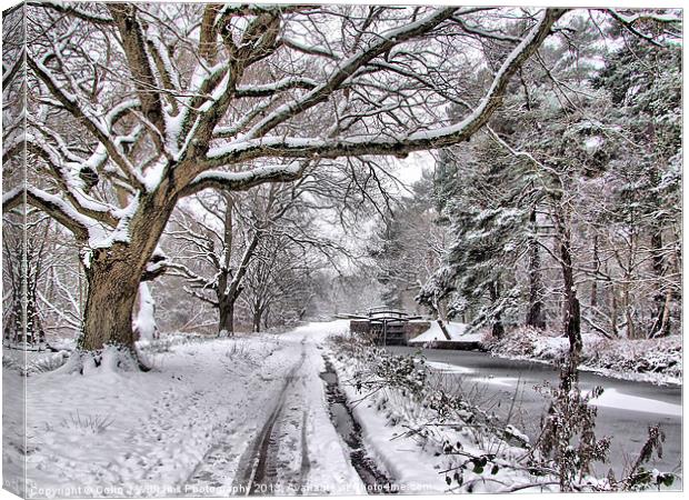 Snow On The Towpath Canvas Print by Colin Williams Photography