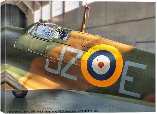 Sunlight On Spitfire Canvas Print by Colin Williams Photography