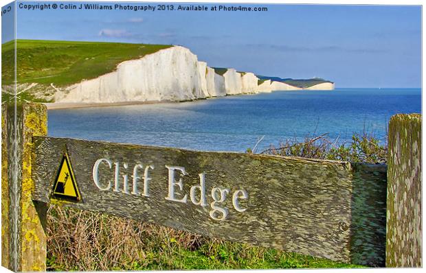 Clff Edge - Seven Sisters Canvas Print by Colin Williams Photography