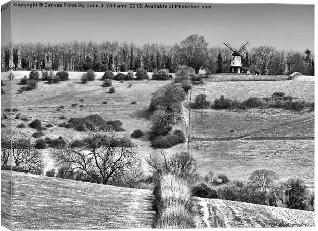 Cobstone Windmill - Turville -  BW Canvas Print by Colin Williams Photography