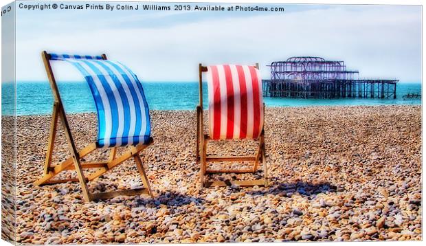 Deckchairs Brighton Beach Canvas Print by Colin Williams Photography
