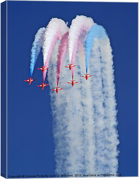 Reaching For The Sky - The Red Arrows Canvas Print by Colin Williams Photography