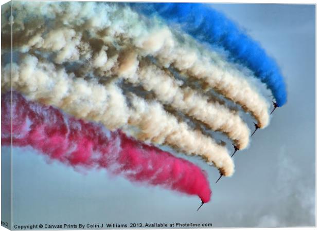Cookin On Gas !! - The Red Arrows - Duxford 26.05. Canvas Print by Colin Williams Photography