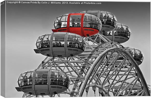 The Red Pod - The London Eye Canvas Print by Colin Williams Photography