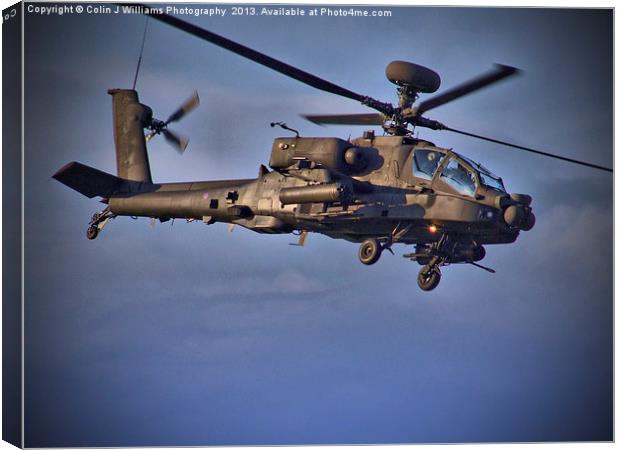 Apache Attack Chopper Canvas Print by Colin Williams Photography