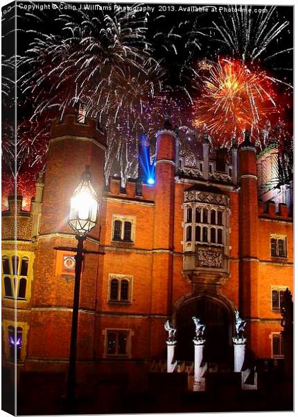 Hampton Court Palace Fireworks Canvas Print by Colin Williams Photography