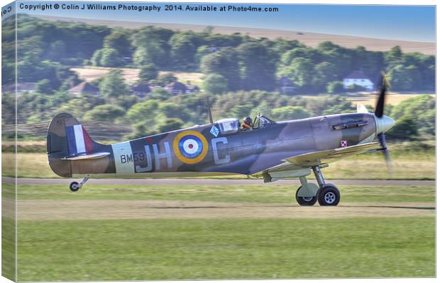 Spitfire VB Scramble - Shoreham Airshow 2013 Canvas Print by Colin Williams Photography