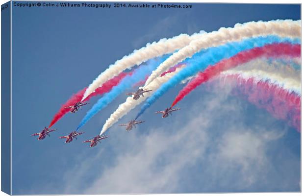  Looping Through Cloud - The Red Arrows. Canvas Print by Colin Williams Photography