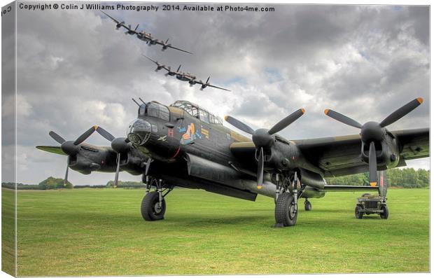    3 Lancasters - East Kirkby Flypast Canvas Print by Colin Williams Photography
