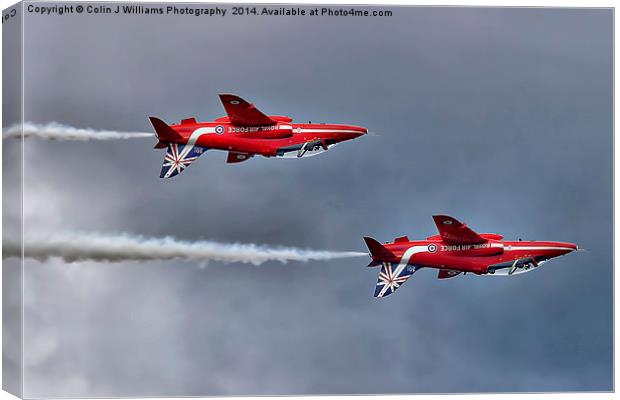  The Red Arrows Mirror Pass - Dunsfold 2014 Canvas Print by Colin Williams Photography