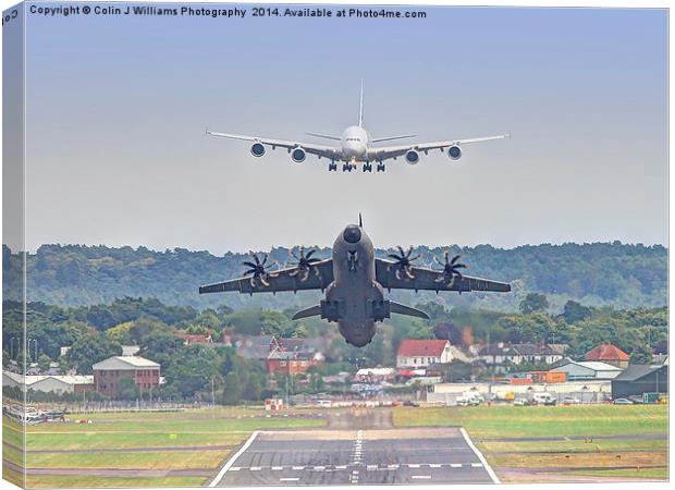  Airbus Frenzy - Farnborough 2014 Canvas Print by Colin Williams Photography