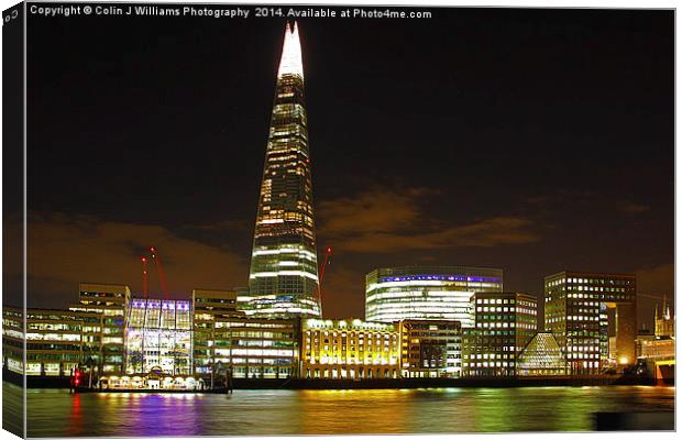  The Shard at Night Canvas Print by Colin Williams Photography