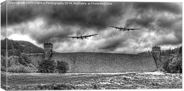  The Two Lancasters The Derwent Dam Canvas Print by Colin Williams Photography