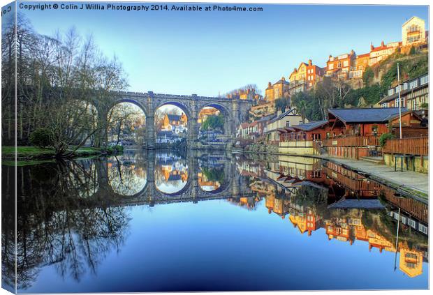  The Golden Hour Knaresborough Reflections  Canvas Print by Colin Williams Photography