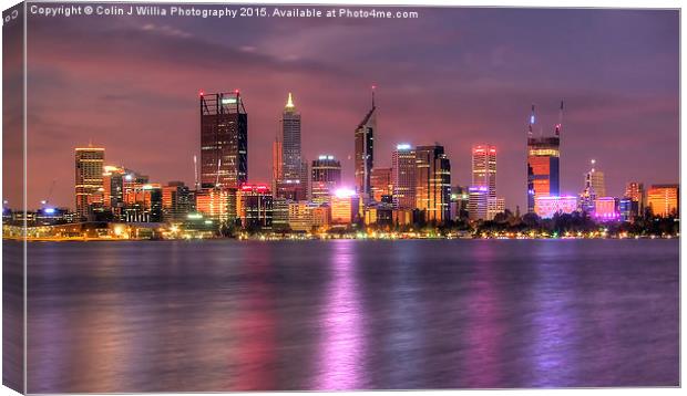  Perth WA  at Night Canvas Print by Colin Williams Photography