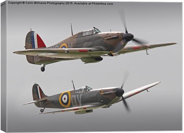   Hurricane And Spitfire Battle Of Britain  Canvas Print by Colin Williams Photography