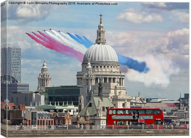  The Red Arrows And Saint Pauls Cathederal Canvas Print by Colin Williams Photography