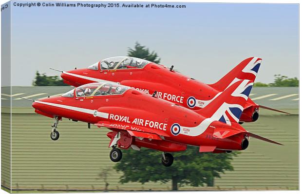  The Red Arrows Depart From Biggin Hill Canvas Print by Colin Williams Photography